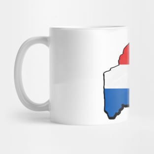 Red, White, and Blue Maine Outline Mug